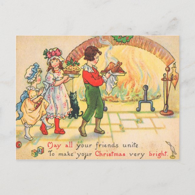 Cartes Pour Fêtes Annuelles Dîner de Noël (Devant)