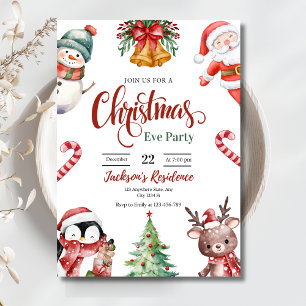 Cartes Pour Fêtes Annuelles Dîner de Noël Invitation, fête de Noël