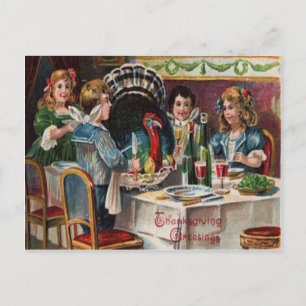 Cartes Pour Fêtes Annuelles Dîner de Thanksgiving pour enfants