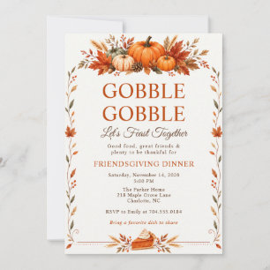 Cartes Pour Fêtes Annuelles Dîner Friendsgiving Cocotte Cocotte Automne Citrou