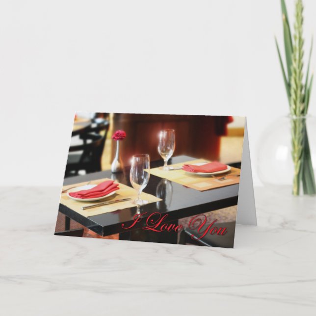 Cartes Pour Fêtes Annuelles Dîner romantique pour deux Saint-Valentin (Devant)