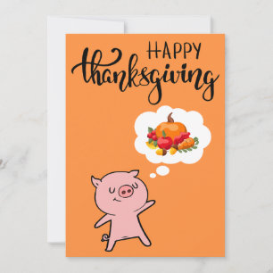 Cartes Pour Fêtes Annuelles Dîner Thanksgiving Pig Out