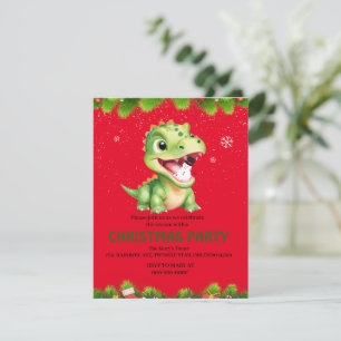 Cartes Pour Fêtes Annuelles Dinosaur bébé mignon tenant fête de Noël bonhomme