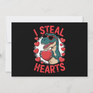 Cartes Pour Fêtes Annuelles Dinosaure de la Saint-Valentin Je vole les cœurs A