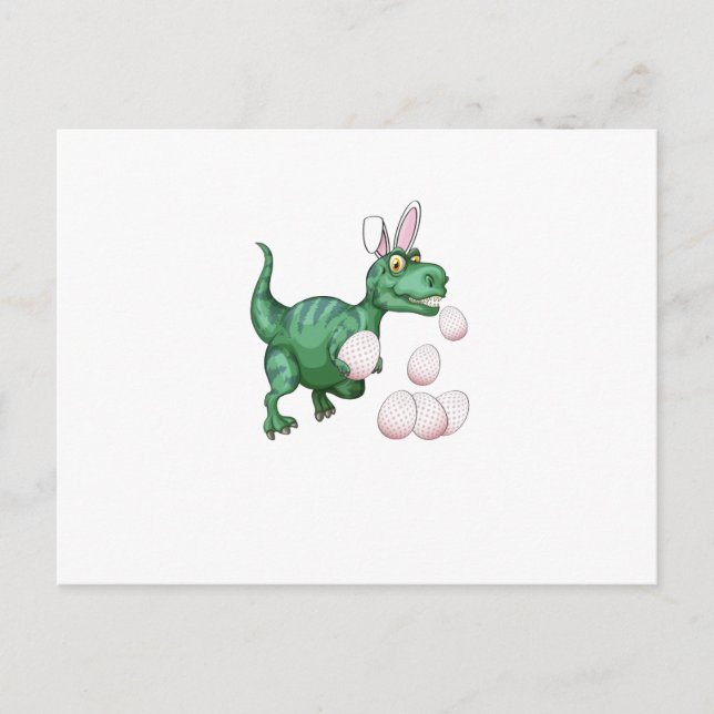 Cartes Pour Fêtes Annuelles Dinosaure T-Rex Bunny Funny Oeuf de Pâques (Devant)