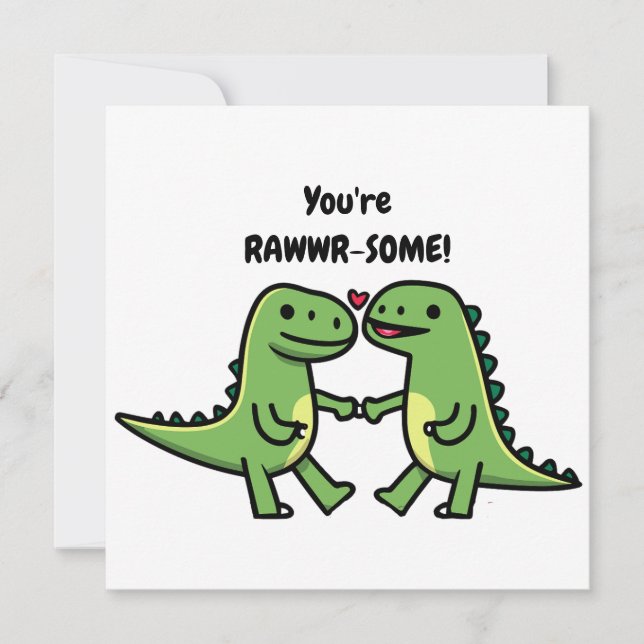 Cartes Pour Fêtes Annuelles Dinosaure valentines (Devant)