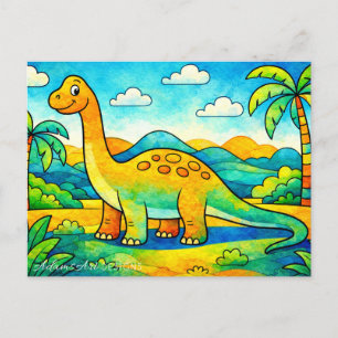 Cartes Pour Fêtes Annuelles Dinosaures Mignons Colorés pour Enfants