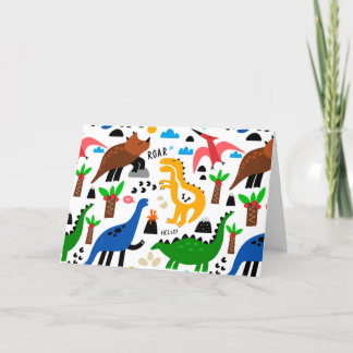 Cartes Pour Fêtes Annuelles Dinosaures motif transparent