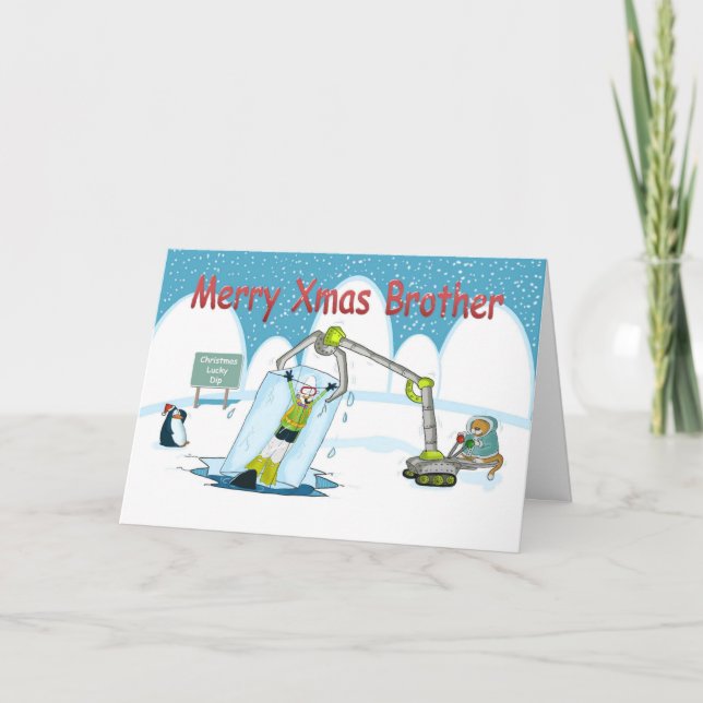 Cartes Pour Fêtes Annuelles Dip chance drôle de plongée Joyeux noël Frère (Devant)