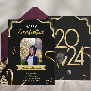 Cartes Pour Fêtes Annuelles Diplôme Image Gold Ribbon Card 2024
