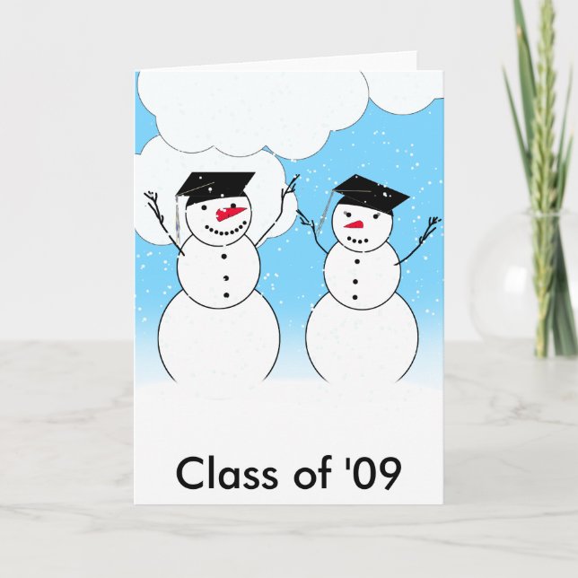 Cartes Pour Fêtes Annuelles Diplômés de neige (Devant)