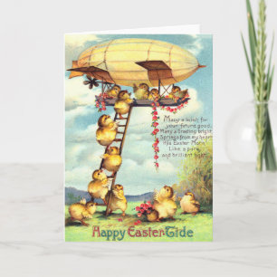 Cartes Pour Fêtes Annuelles Dirigeable Zeppelin Fleur de Pâques