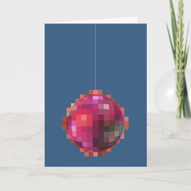 Cartes Pour Fêtes Annuelles Disco Pixel (Devant)
