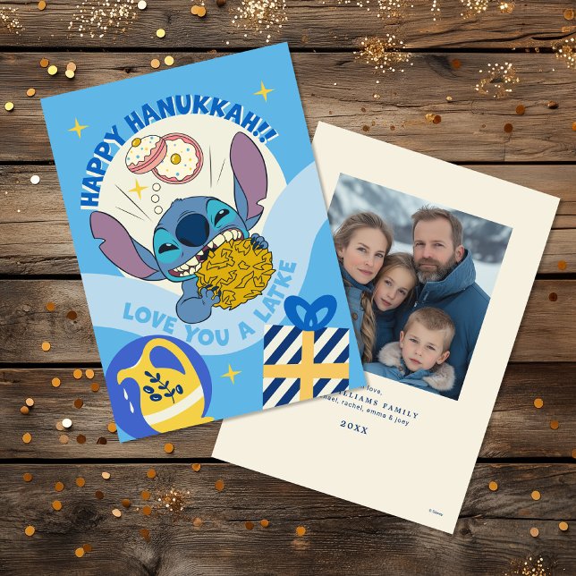 Cartes Pour Fêtes Annuelles Disney's Stitch | Hanoukka Vous aimez une photo La (Créateur téléchargé)