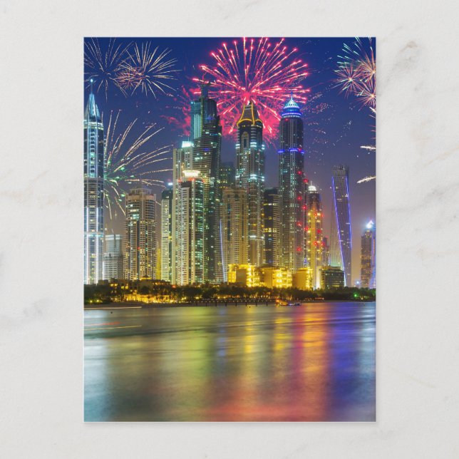 Cartes Pour Fêtes Annuelles Divers - Nouvel An Motifs de feux d'artifice Sept (Devant)