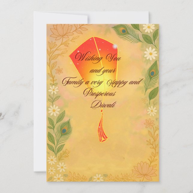 Cartes Pour Fêtes Annuelles Diwali  (Devant)