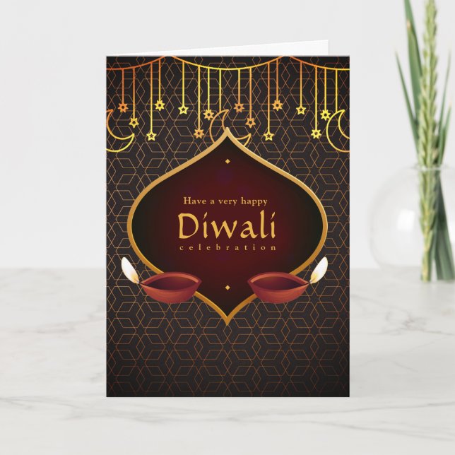 Cartes Pour Fêtes Annuelles Diwali Celebration Family Photo Greeting (Devant)