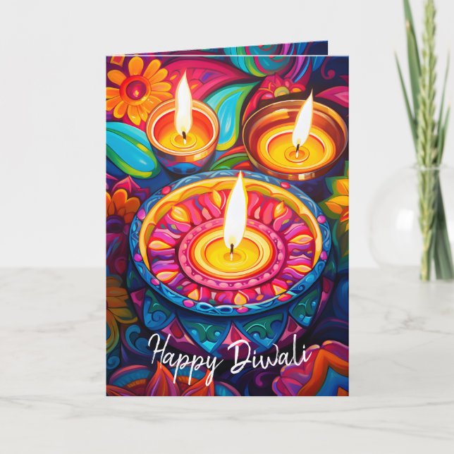 Cartes Pour Fêtes Annuelles Diwali Radiance : Une fusion des traditions (Devant)