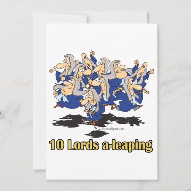 Cartes Pour Fêtes Annuelles dix seigneurs a-saut 10e jour de noël (Devant)