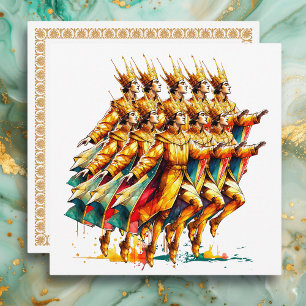 Cartes Pour Fêtes Annuelles Dix seigneurs sautant   Les douze jours de Noël