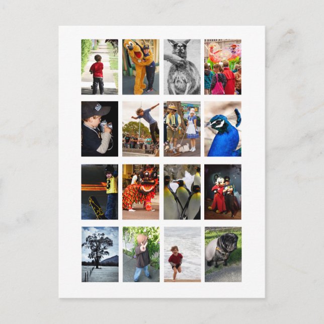 Cartes Pour Fêtes Annuelles DIY 16 Photo Frame Memory Keepsake Template (Devant)
