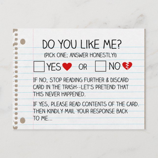 Cartes Pour Fêtes Annuelles Do You Like Me? Postcards (Devant)
