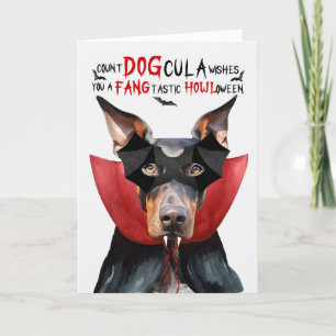 Cartes Pour Fêtes Annuelles Doberman Chien Drôle Drôle compte DOGcula Hallowee