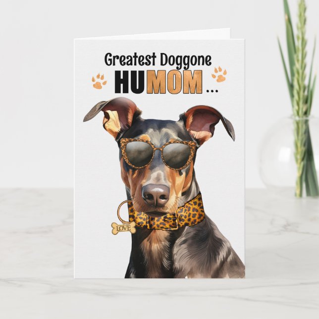 Cartes Pour Fêtes Annuelles Doberman Pinscher Chien plus grand HuMOM Fête des  (Devant)