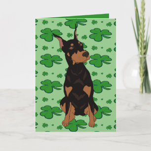 Cartes Pour Fêtes Annuelles Doberman Pinscher Saint-Patrick
