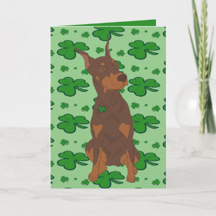 Cartes Pour Fêtes Annuelles Doberman Pinscher Saint-Patrick
