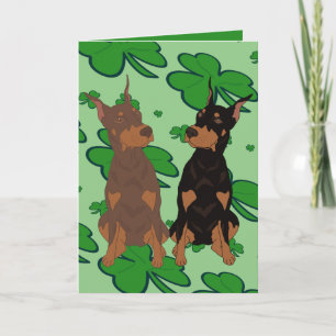 Cartes Pour Fêtes Annuelles Doberman Pinscher Saint-Patrick