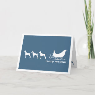 Cartes Pour Fêtes Annuelles Doberman Tirant Père Noël Sleigh 