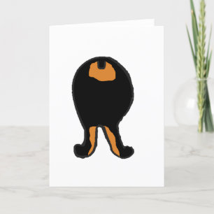 Cartes Pour Fêtes Annuelles dobie 2 faces de chien cartoon noir et rouille