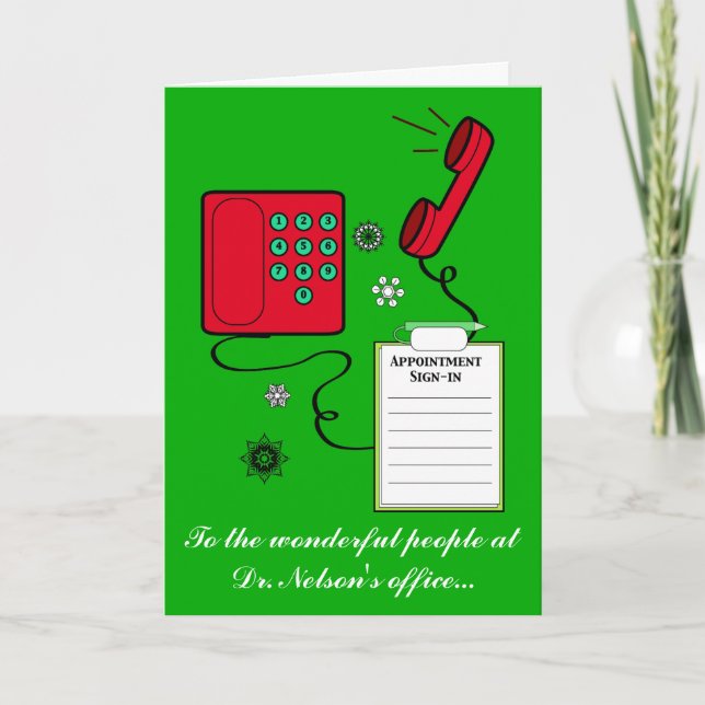 Cartes Pour Fêtes Annuelles Docteur ou Dentiste Personnel de bureau Joyeux vac (Devant)