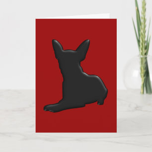 Cartes Pour Fêtes Annuelles Dog Chihuahua Silhouette