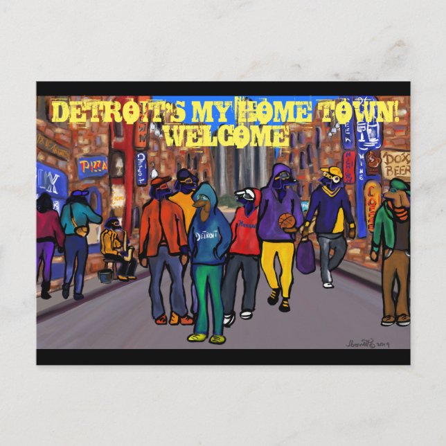 Cartes Pour Fêtes Annuelles Dog Town City - DETROIT (Devant)