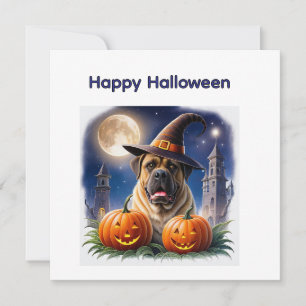 Cartes Pour Fêtes Annuelles Dogue anglais Mastiff Halloween