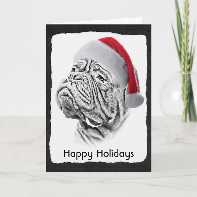 Cartes Pour Fêtes Annuelles Dogue De Bordeaux - mastiff français (Devant)