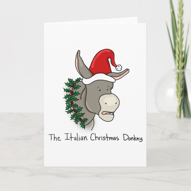 Cartes Pour Fêtes Annuelles Dominick l'âne de Noël italien (Devant)