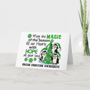 Cartes Pour Fêtes Annuelles Don d'organes de pingouins de Noël