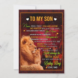 Cartes Pour Fêtes Annuelles Don Son   Lettre À Mon Fils Amour De Papa