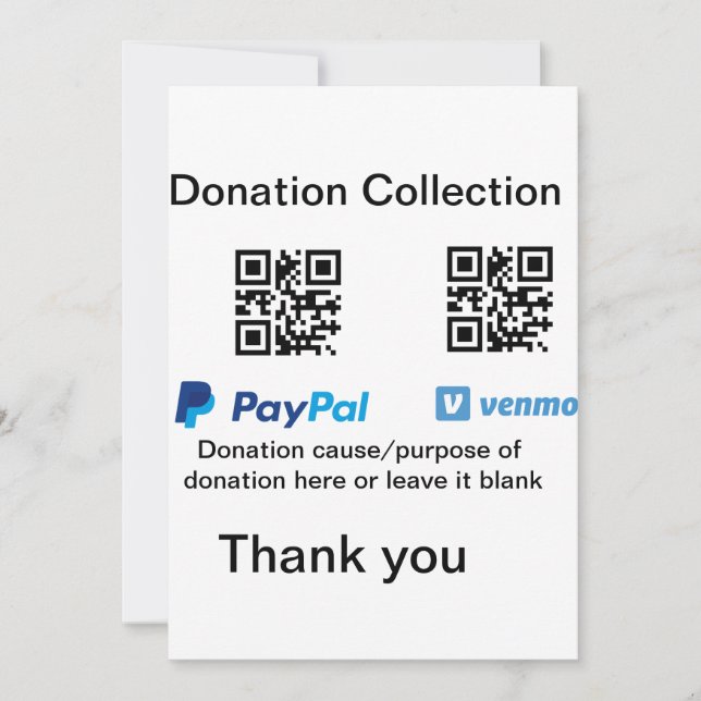 Cartes Pour Fêtes Annuelles Donation Collection conseil pot ajouter votre q r  (Devant)