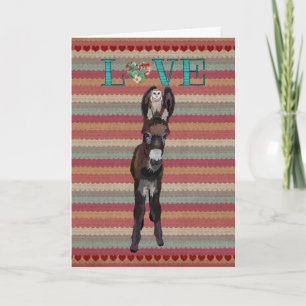 Cartes Pour Fêtes Annuelles DONKEY & OWL LOVE Valentine Card