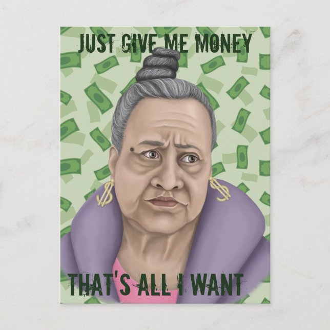 Cartes Pour Fêtes Annuelles Donne-moi juste de l'argent (Devant)