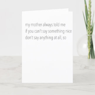 Cartes Pour Fêtes Annuelles "Don't Say Anything" Funny Greeting Card