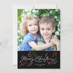 Cartes Pour Fêtes Annuelles Doodles colorés Joyeux Noël Photo Noir