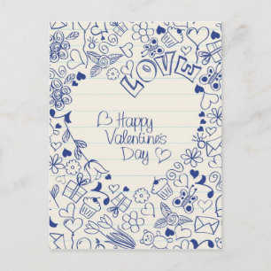 Cartes Pour Fêtes Annuelles Doodles Heureuses Saintes-Valentin !