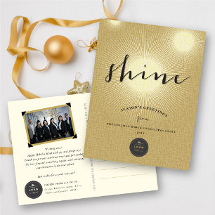 Cartes Pour Fêtes Annuelles Doré brillant votre propre logo Entreprise moderne