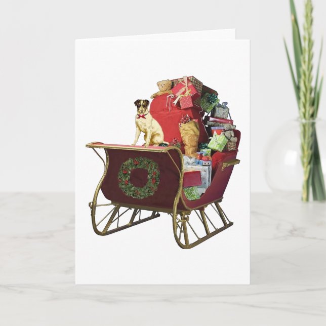 CARTES POUR FÊTES ANNUELLES DORMIR AVEC JACK RUSSELL (Devant)