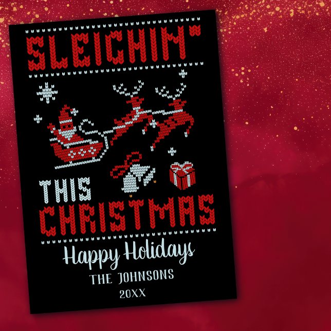 Cartes Pour Fêtes Annuelles Dormir ce Noël Père Noël & Sleigh Noël (Créateur téléchargé)